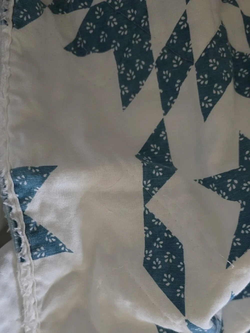 Classic Blue and White Quilted Bedspread